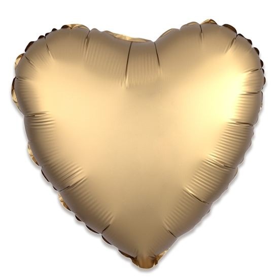 Folieballon hart satin goud (43cm)
